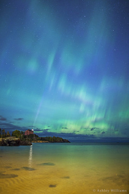 Auroras over Lake Superior