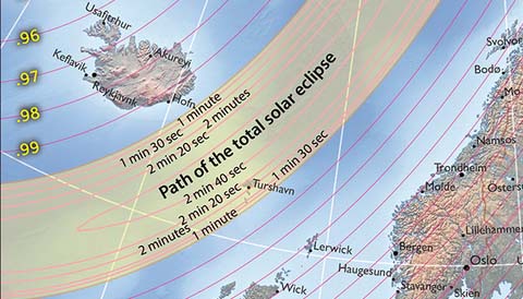Path of 2015's total solar eclipse