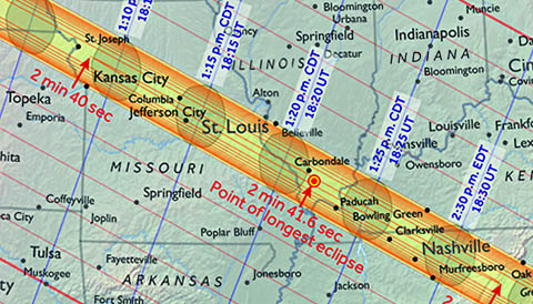 Great American Eclipse's 2017 eclipse path through Midwest
