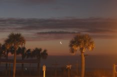 Crecent moon over Myrtle Beach, SC  