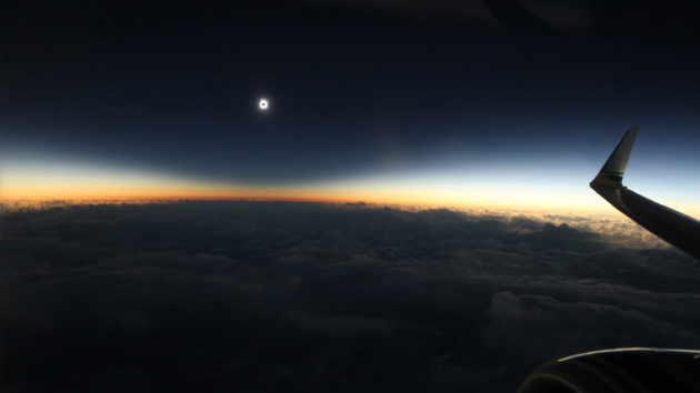 Totality seen from an aircraft in 2016 