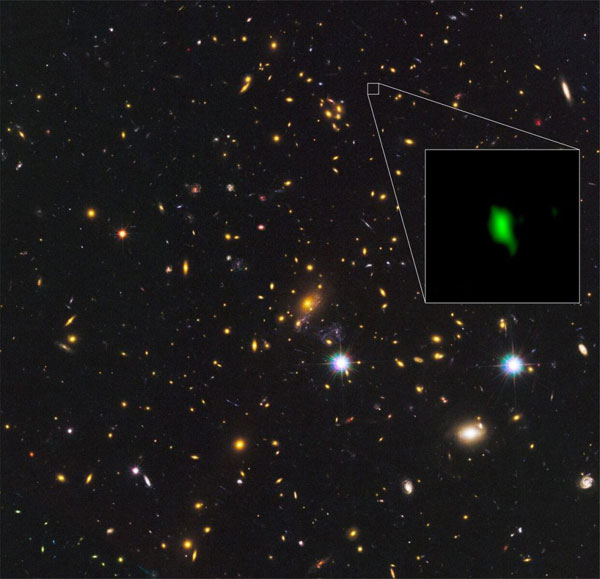 Earliest star formation in a far-away galaxy