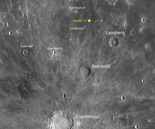 Apollo landing sites: Apollo 12 meets Surveyor 3