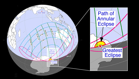 Path of April 29th's annular solar eclipse