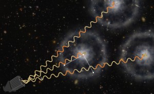 An artist's conception depicts how astronomers use quasars to map the structure in the early universe. Zosia Rostomian (Lawrence Berkeley National Laboratory) / Andreu Font-Ribera (Berkeley Lab)