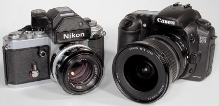 SLRs: film (left) and digital (right)</em srcset=