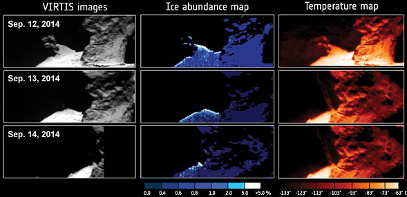 Comet 67P water-ice maps