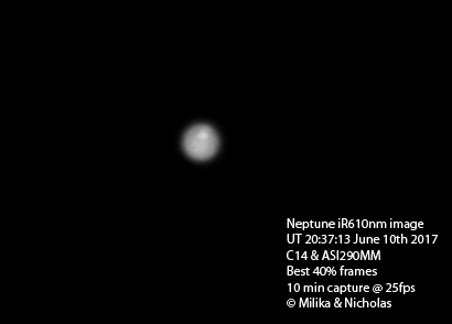 Amateur image of Neptunian storm