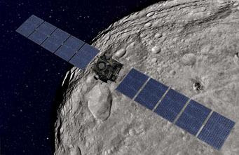 Dawn spacecraft around Vesta