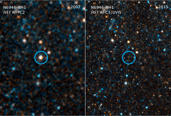 Hubble observations of failed supernova
