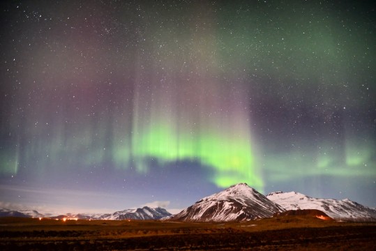 Phot of aurora borealis in East Iceland.
