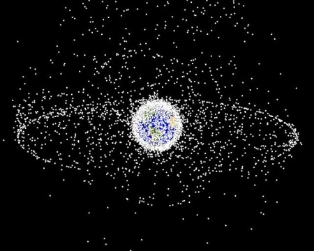 Space junk, including objects in geosynchronous orbit