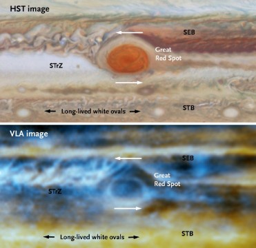 Jupiter seen by Hubble and the VLA