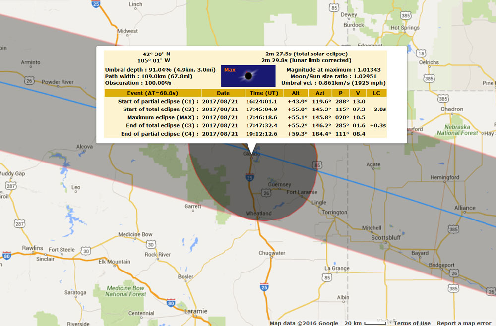 Wyoming solar eclipse stats