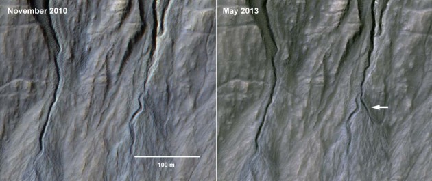 Gullies in Dunkassa crater