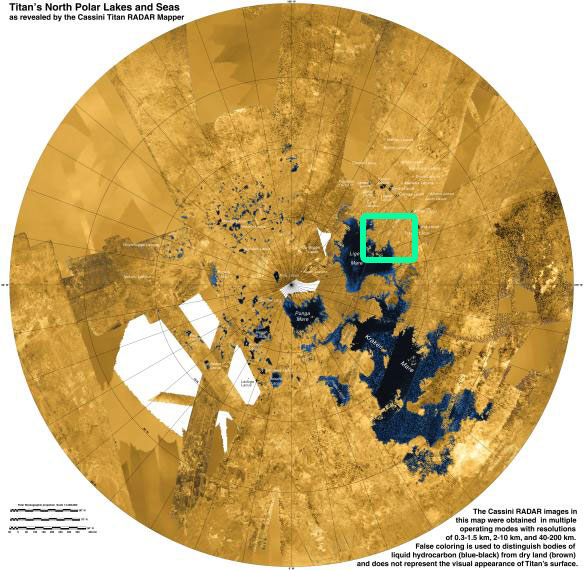 lakes on Titan's north pole