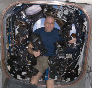 ISS astronaut Don Pettit and cameras