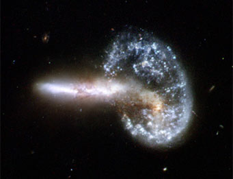 Arp 148, two colliding galaxies