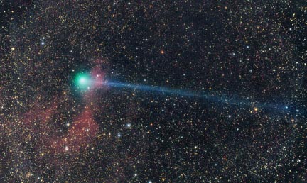 Comet and nebula - near and far