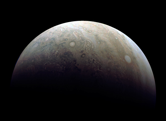 Jupiter by Juno, Dec. 11, 2016, processed by Damian Peach