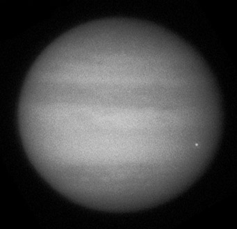Jupiter impact flare, June 3, 2010