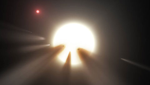 Tabby's star, also known as KIC 8462485, showed a strange series of dips in its lightcurve that astronomers thought they could explain with a swarm of comets breaking apart in the star's gravity.