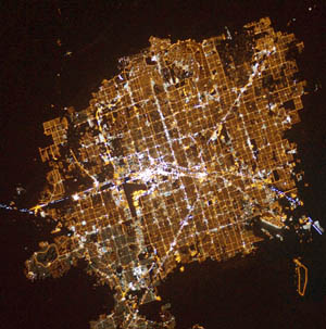 Las Vegas at night from space
