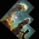 Astronomers estimate that R, the rate at which stars are born in our galaxy, is currently about 1 per year. It was higher in the distant past. Here newborn stars emerge from giant gas pillars in M16, the Eagle Nebula, as stellar winds from their brilliant older  siblings (outside the frame) blow away the gas and dust.