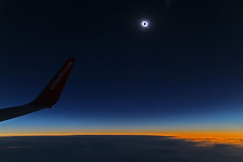 View of totality from 35,000 feet.