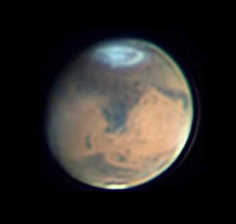 Mars showing Hellas and Syrtis Major, March 23, 2016