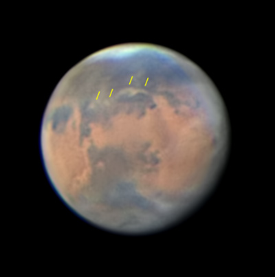 Mars with small dust storm, June 15, 2016