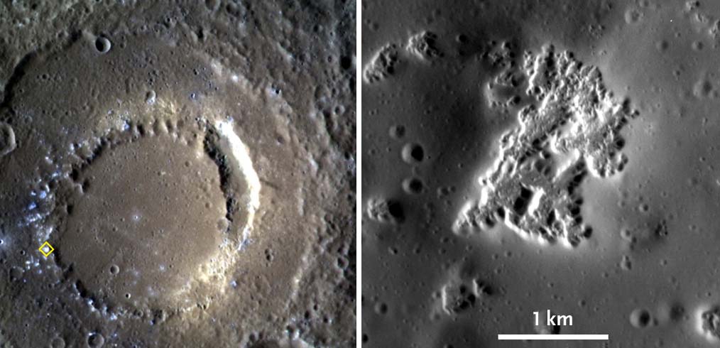 Mercury hollows close-up