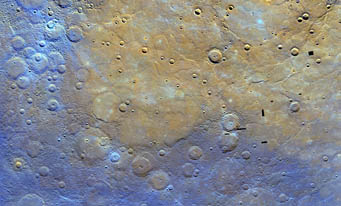 Mercurian plain in false color