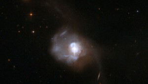 Markarian 231 is a nearby galaxy hosting an active galactic nucleus. NASA / ESA