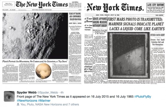 NYT front pages 2015 and 1965