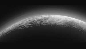 Panorama of crescent Pluto