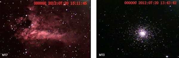 M17 and M13 with astro video camera