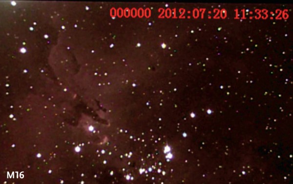 M16 imaged with astro video camera