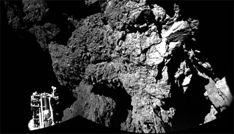 Philae's first view from comet's surface