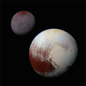 Pluto and Charon color comparison