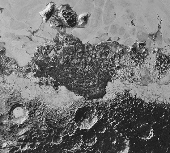 Dark areas on Pluto