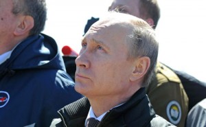 Russian president Vladimir Putin watches the the launch of the Soyuz-2.1a carrier rocket from the Vostochny Space Launch Center.http://en.kremlin.ru/