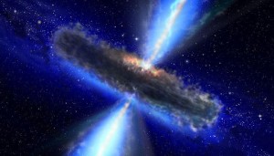 An artist's conception of a distant quasar.  NASA