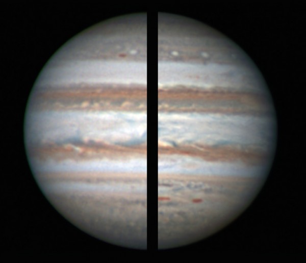 Comparing debayering algorithms on Jupiter
