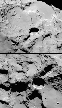 sinkhole on comet