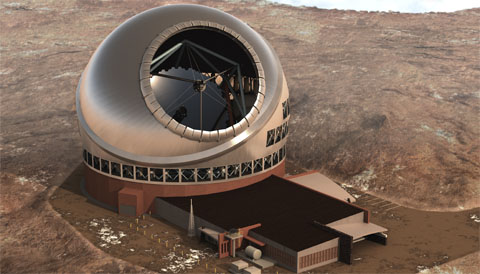 Aerial view of Thirty Meter Telescope