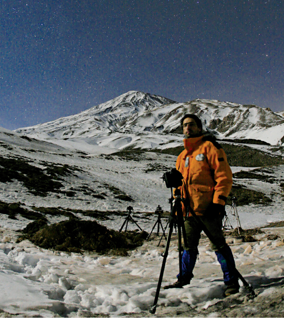 Perhaps the biggest challenge to nightscape photography is traveling to picturesque locations. Here the author prepares for a night of imaging in the foothills below Mount Damavand in Iran.Babak A. Tafreshi