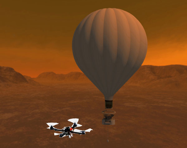 Titan balloon with quadcopter