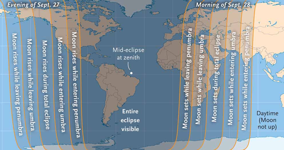 Lunar Eclipse Tonight Map Ready For Tonight's Total Lunar Eclipse? - Sky & Telescope - Sky & Telescope