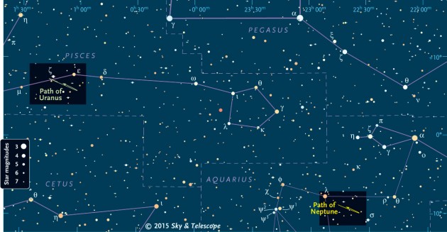 Click to download finder charts for Uranus and Neptune in 2015&ndash;16.